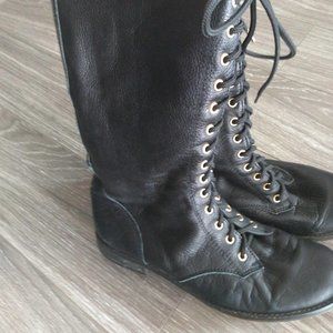 Kurt Geiger - Black Lace Up Booties, Sz 9.5
